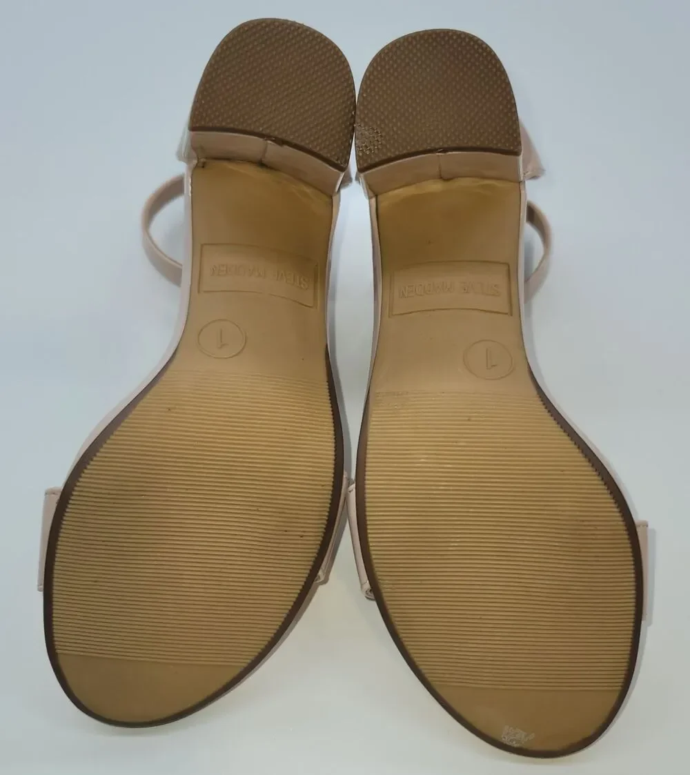 Steve Madden Kids JCarrson Nude Patent Block Heel Dress Sandals Girls Size 1